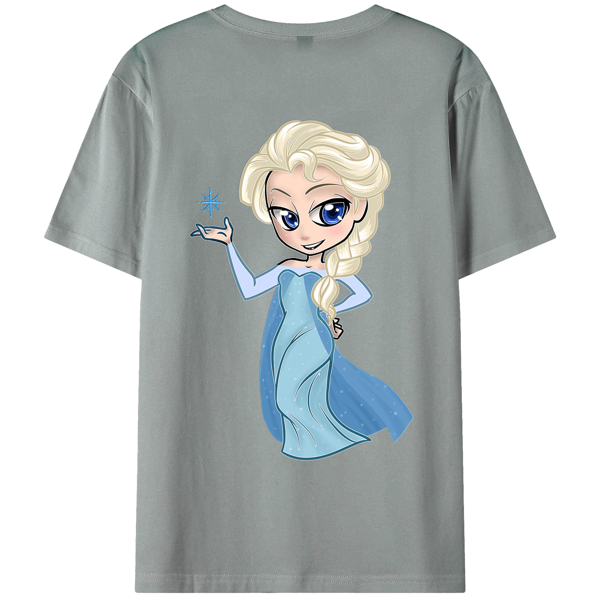（画像用） アナと雪の女王 アンナ エルサ Frozen Anna Elsa 綿100％ メンズ半袖Tシャツ（バックプリント） 通気性